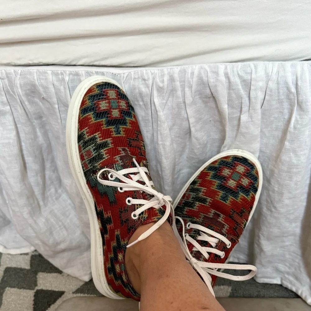 Armenian Rug Pattern Sneakers with White Laces size 9